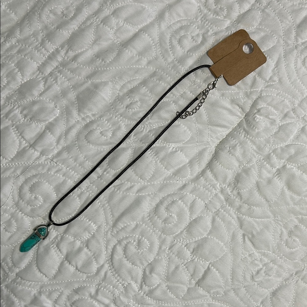 Woman’s Black and Turquoise Pendant Necklace